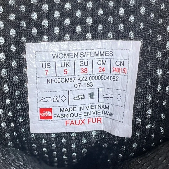 The North Face Waterproof Snow Boots Women's US 7 Black Faux Fur Lined Winter - Picture 6 of 16